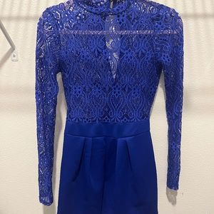 Blue lace romper